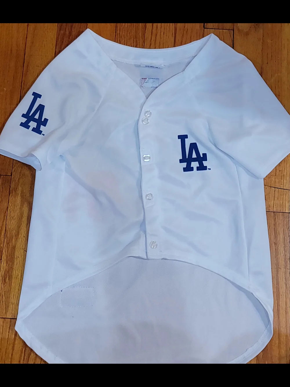 Pet Dodgers White Baseball Jersey